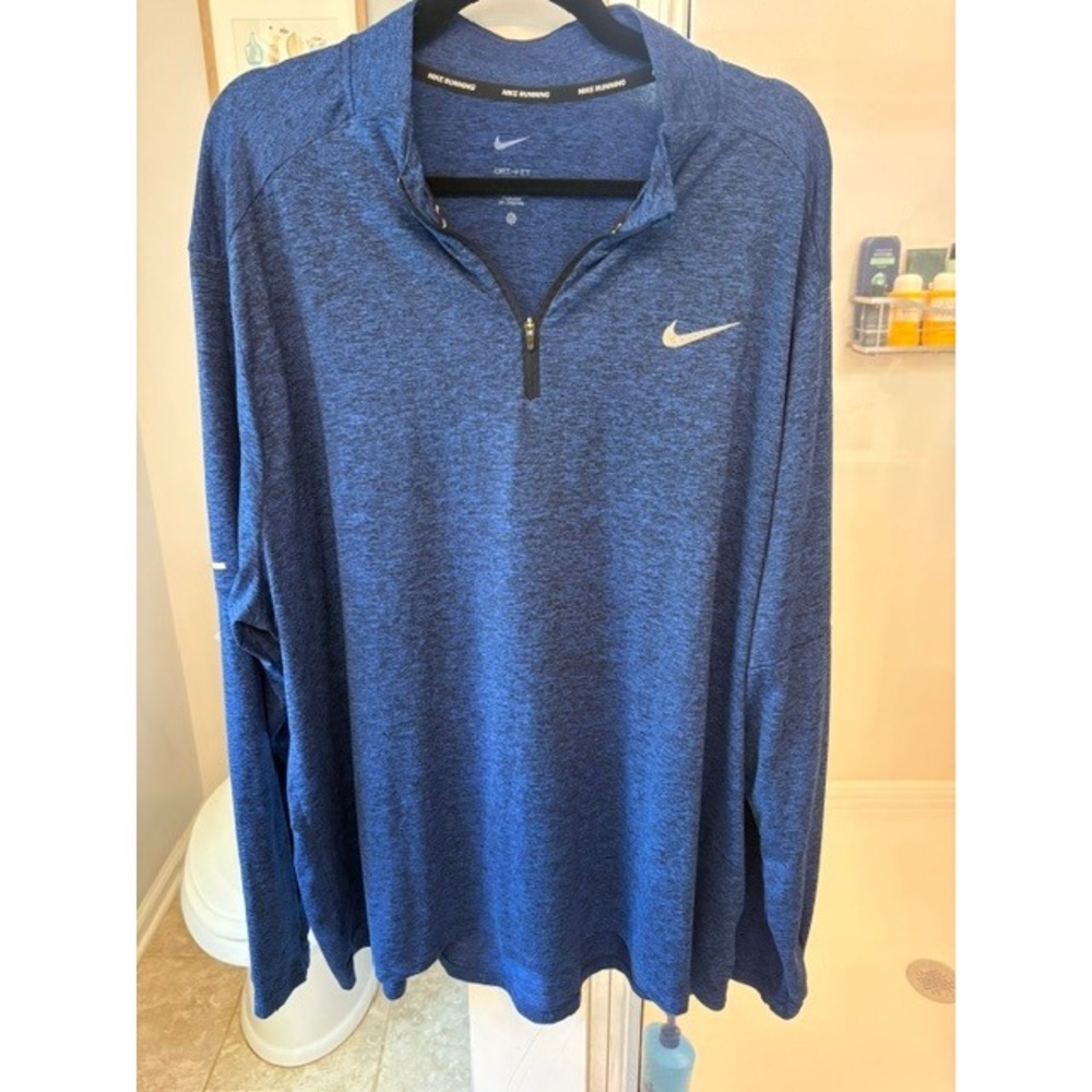 Nike Running Dri-FIT 1/4 Zip Pullover Men's 3XL Blue Heather Running Top
